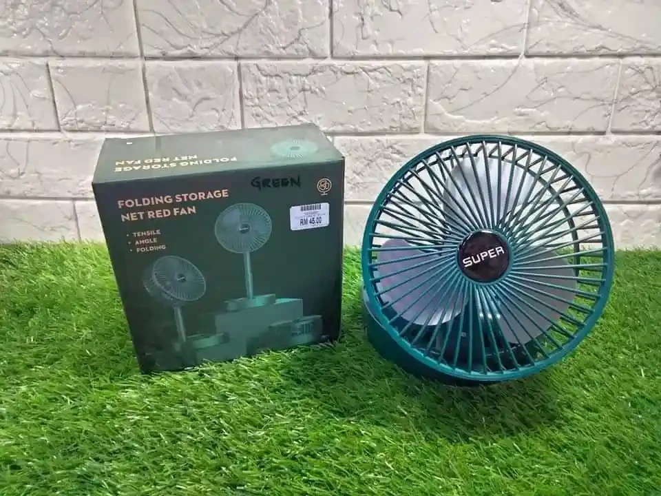 Folding Storage Net Red Fan